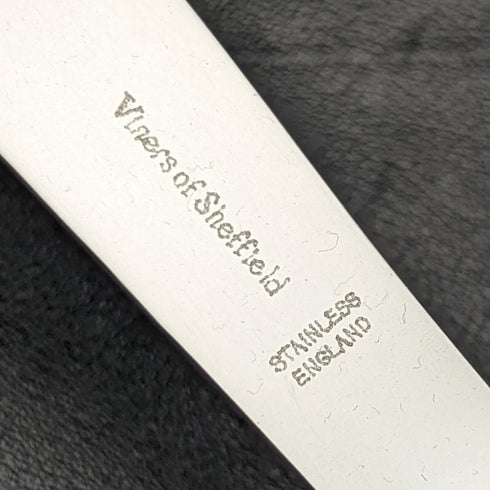 英国ヴィンテージ シルバープレートハンドル ステンレスブレード カトラリー 8x2セット Viners